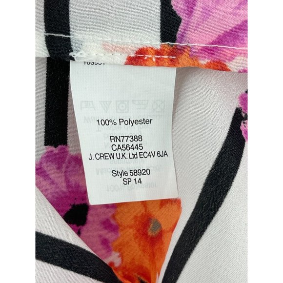 J. Crew Women's Floral Tropical Flower Striped Camisole Top Size 0 Summer - Picture 7 of 11